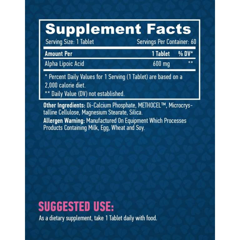 Альфа-ліпоєва кислота Haya Labs Alpha Lipoic Acid 600mg 60 tabs Луцьк - фото 2
