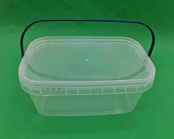 Ведро прямоугольное  с крышкой 3.1 л, прозрачное (1 шт) Харьков