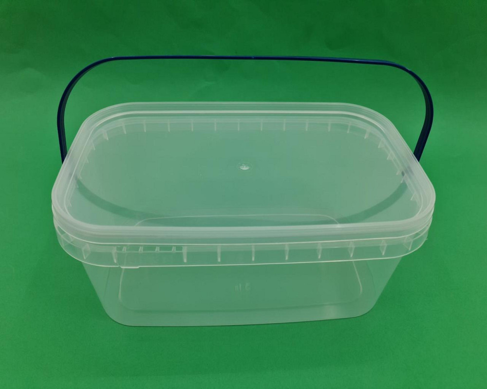 Ведро прямоугольное  с крышкой 3.1 л, прозрачное (1 шт) Харьков - изображение 1