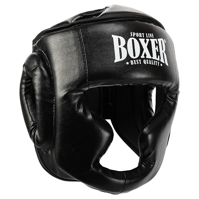 Шолом боксерський з повним захистом шкірозамінник BOXER NEW 2036-N М-XL Вишневе - фото 8