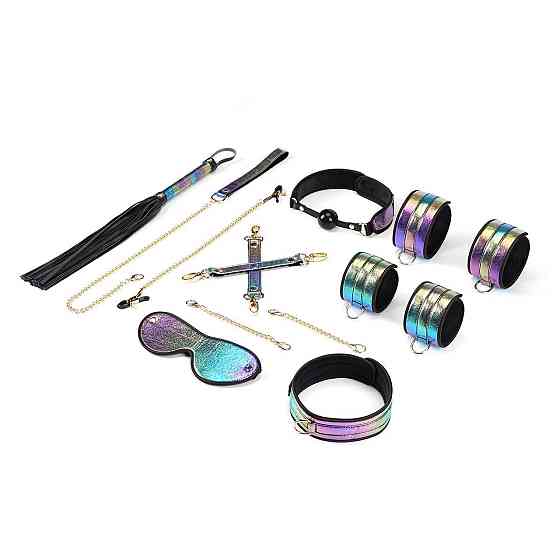 БДСМ-набір Liebe Seele Vivid Rainbow 8 Pieces Set, 8 аксесуарів, екошкіра на оксамитовій основі Sex Aura Київ