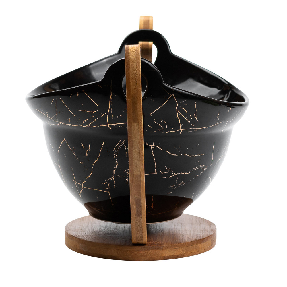 Фруктовниця порцелянова 32 x 18,5 x 18 см з бамбуковою підставкою HP1237 Коломыя - изображение 4