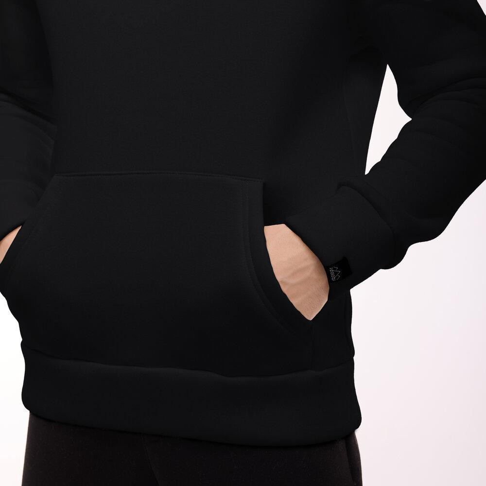 Тепле чоловіче худі на флісі з капюшоном чорне Pobedov 008 ЗИМА Київ - фото 10