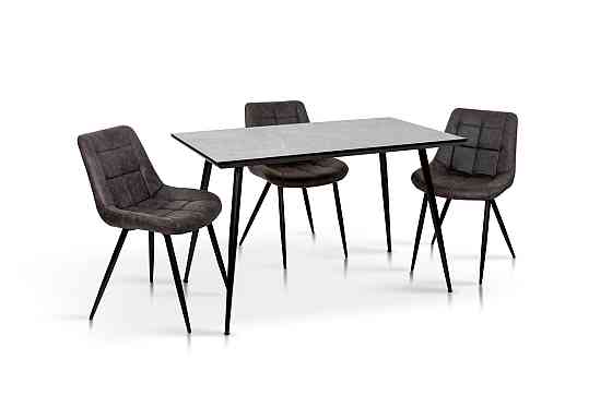 Стіл Торнадо, 120*70, чорний/MDF сірий бетон Київ