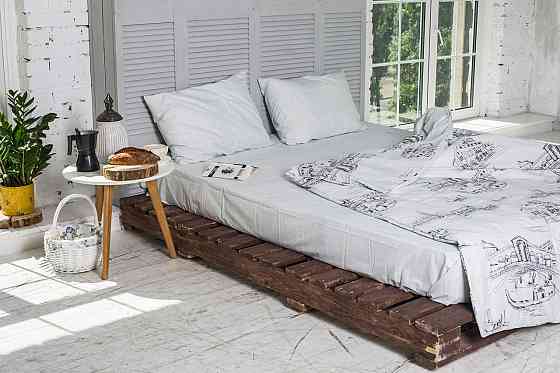 Комплект постільної білизни Ecotton Євро 210х220 см сірий Місто Grey Коломия