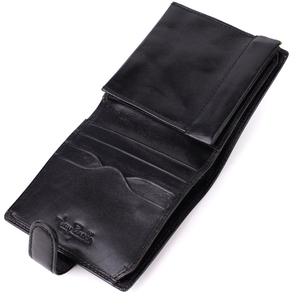 Стильный кошелек унисекс из глянцевой натуральной кожи Tony Perotti 20885_1 (1256 nero) Черный Киев - изображение 7