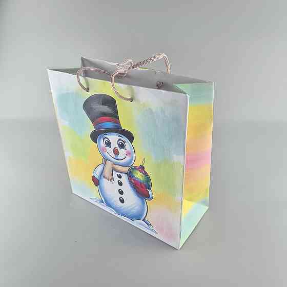 Пакеты бумажные подарочные , новогодние Квадрат 23*24*10- 01 (12 шт) Харьков