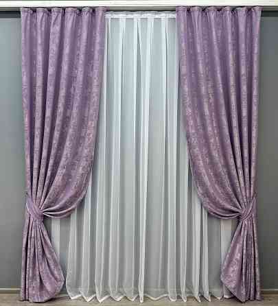 Комплект готовых штор VR-Textil Жаккард Sultan YL № 1764ш Сиреневый 150х270 см 2 шт (33-0724) Киев