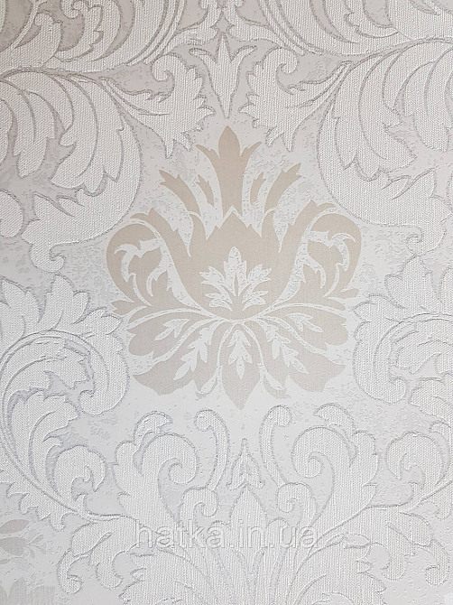 Шпалери метрові вінілові на флізелін Marburg Villa Romana класичні вензелі завитки білі сірі сріблясті Київ - фото 4