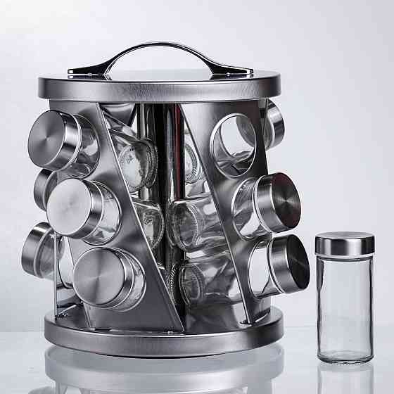 Карусель для спецій 12 баночок по 100 мл, хром HP-1368 Коломия