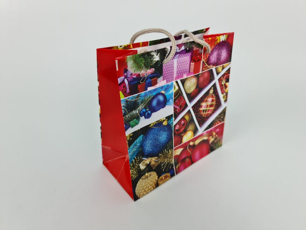 Новогодние, бумажные ,подарочные  пакеты с ручкой Чашка 16/16/8-001 (12 шт) Харьков - изображение 3