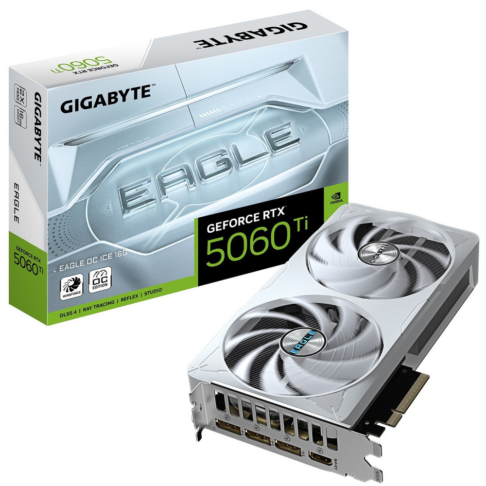 Відеокарта GF RTX 5060 Ti 16 GB GDDR7 Eagle OC Ice Gigabyte (GV-N506TEAGLEOC ICE-16GD) ( white ) Харьков - изображение 10