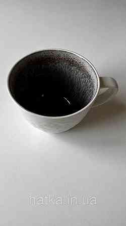 Чашка Olens "Інтерстелар" 400 мл кераміка біла з чорним для дому кафе та ресторану Київ