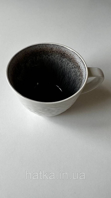 Чашка Olens "Інтерстелар" 400 мл кераміка біла з чорним для дому кафе та ресторану Київ - фото 2