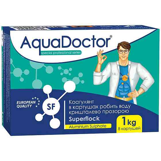 Коагулюючий засіб для басейну проти каламутності AquaDoctor Superflock в картушах 1 кг Київ