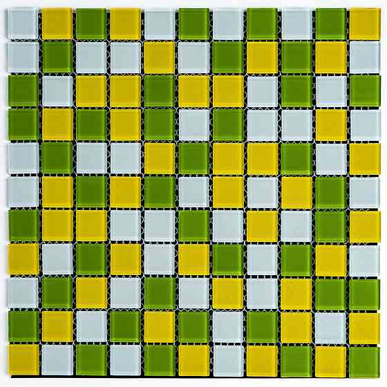 Желто-зеленая стеклянная мозаика Киев