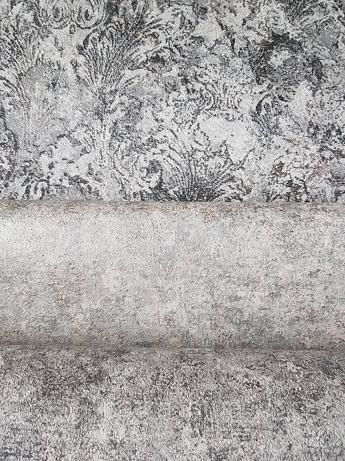 Шпалери вінілові на флізеліні гарячого тиснення DU&KA 1.06х10 вензель основа під штукатурку сірі коричневі Київ - фото 3