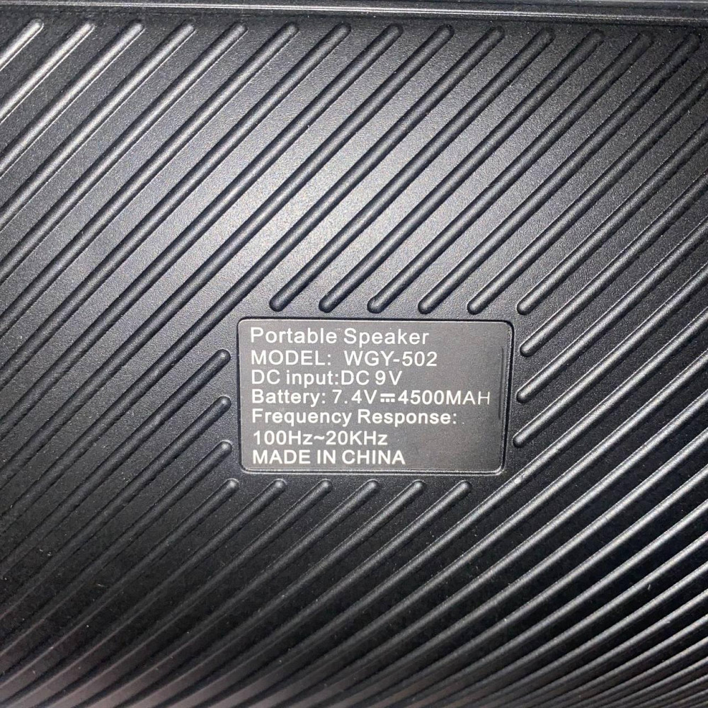 Мінідинамік Bluetooth 5" LED WGAOYANG WGY-502 USB, Mini-Jack AUX 3.5 мм, MIC IN, TF Відеообзор Одеса - фото 4