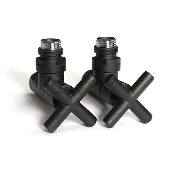 Кран угловой для полотенцесушителей Raftec Premium черный муар 1/2x1/2, 2шт. Киев
