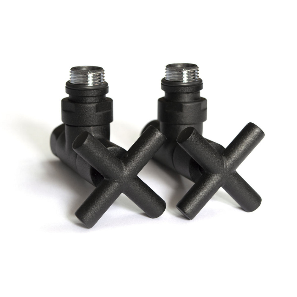 Кран угловой для полотенцесушителей Raftec Premium черный муар 1/2x1/2, 2шт. Киев - изображение 1