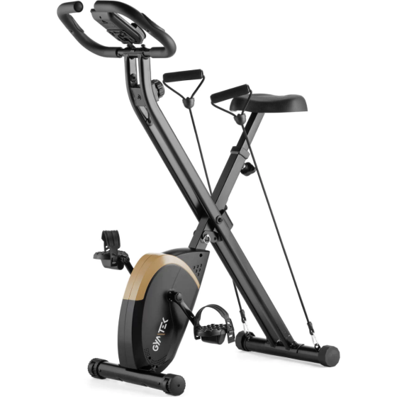 Велотренажер Gymtek FX800 магнітний складний з еспандерами золотий Киев