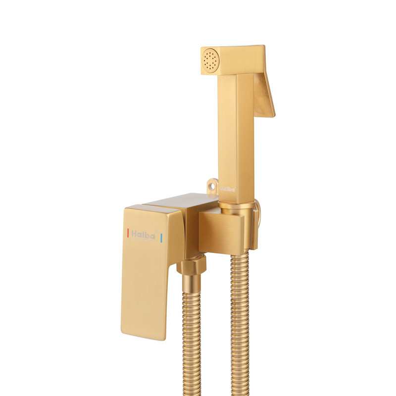 Змішувач для гігієнічного душу Haiba KUBUS 002  BRUSHED GOLD   ( HB9625 ) 35376 Харьков - изображение 6