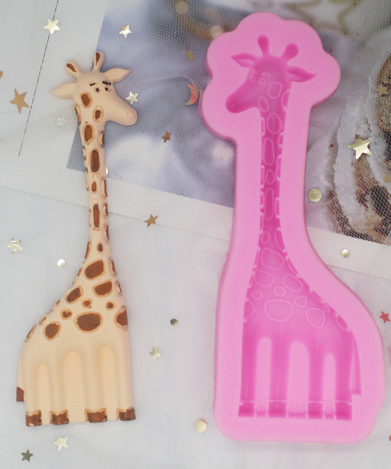 Молд силиконовый Жираф 46 на 120 мм розовый Киев - изображение 8