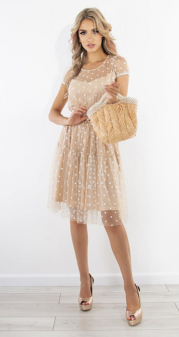 Нежное бежевое платье (46) Киев - изображение 4