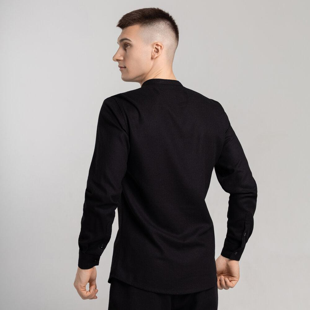 Мужская рубашка с длинным рукавом черная Pobedov Orion Киев - изображение 6