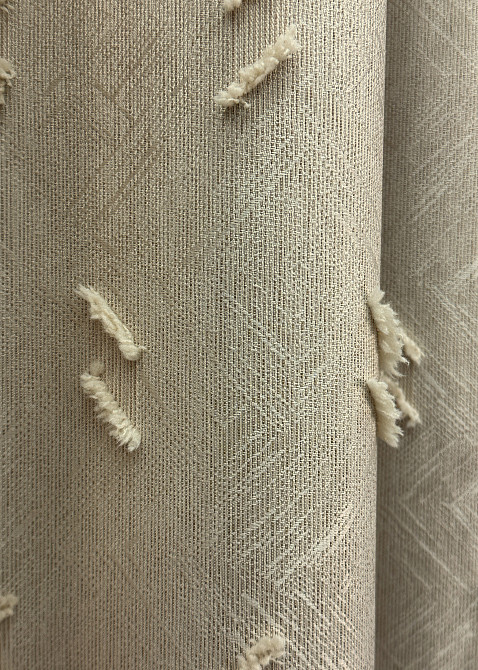 Шторная ткань Лен Букле цвет бежевый 1883ш Киев - изображение 2