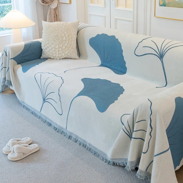 Плед покрывало на диван или кровать,чехол накидка 180х230 см для мягкой мебели синий с белым Каменец-Подольский - изображение 8