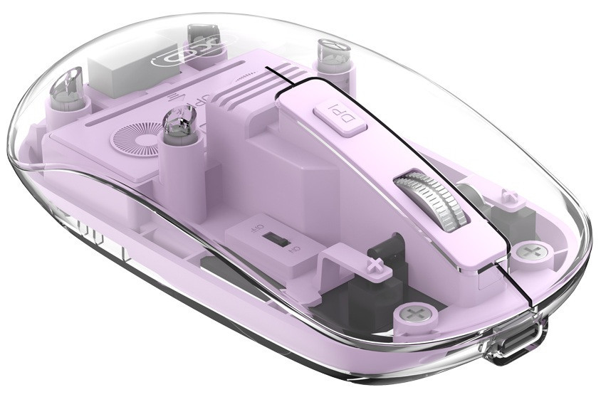 Миша XO M12 Bluetooth wireless transparent Purple (7106510) Київ - фото 1