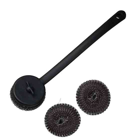 Кругла щітка з металевою губкою для гриля SANTOS, 2 змінні головки в комплекті 230100 Код: 011601 Ровно