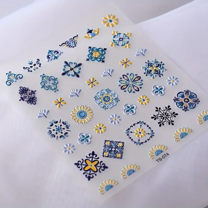 5D наклейки для ногтей с орнаментом и цветами, стиль бохо — 1 лист Киев - изображение 5