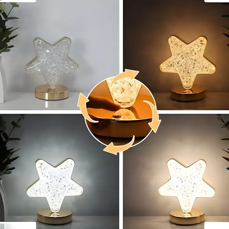 Ночник светильник 3 режима настольная хрустальная лампа в форме звезды Creatice Table Lamp Коломыя - изображение 4