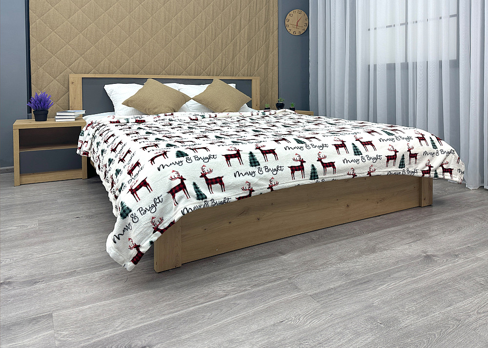 Плед-покривало 200х220 см з різдвяним принтом Різнобарвний (87-337) Київ - фото 4