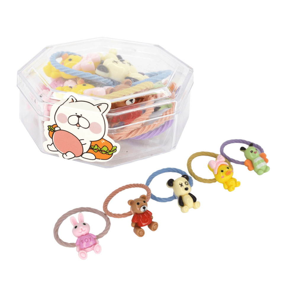 Дитячі резинки для волосся "Веселі тваринки" 0108-308 в коробочці міні Вінниця - фото 1