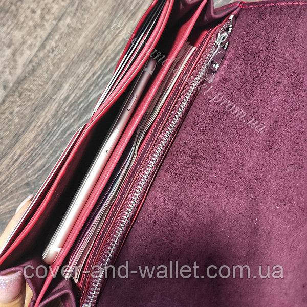 Женский кожаный кошелек в ретро стиле марсалового цвета Grande Pelle Festa 513161 Киев - изображение 6