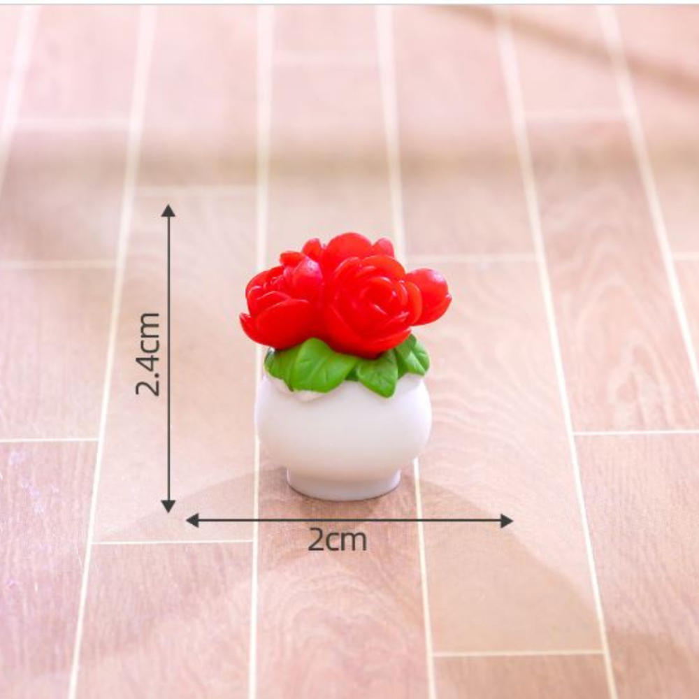 Мініатюрний вазон з квітами для мініатюр, макетів, флораріумів, поробок і творчості Червона півонія Одеса - фото 1