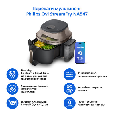 Мультипіч Philips Series 5000 OVI SteamFry (NA547/07) Вінниця - фото 8