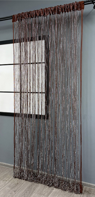 Шторы-нити Rovi Premium с люрексом Коричневый 300х300см 1 шт (61-115) Киев - изображение 4