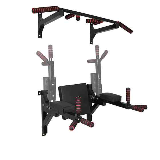 Турник брусья пресс стационарный 3 в 1 KZ-557 Спортивные стенки и турники для дома Черный Киев