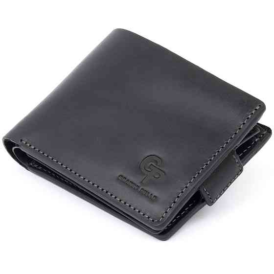 Портмоне горизонтальное Amico на магните на два отделения матовое GRANDE PELLE 11319 Черное Киев