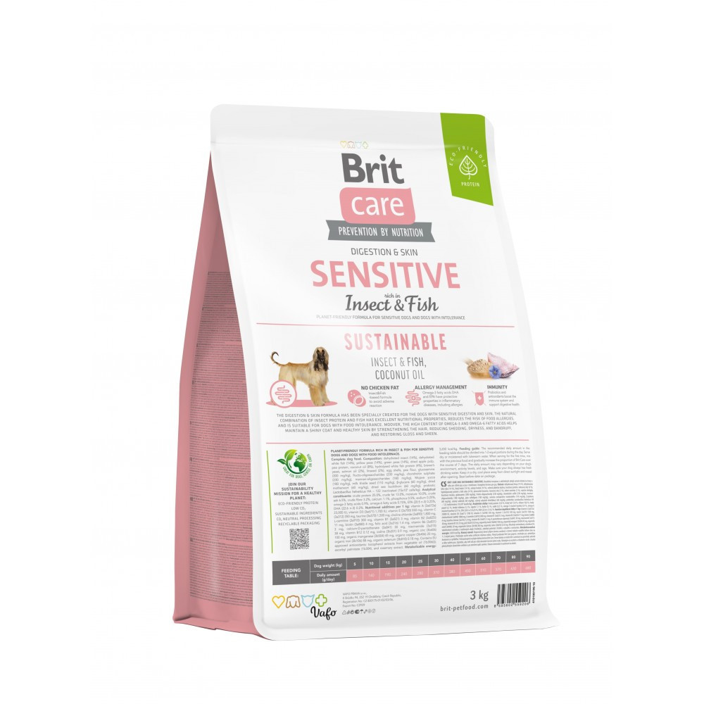Сухой корм Brit Care Dog Sustainable Sensitive для собак с чувствительным пищеварением, с рыбой и насекомыми, Винница - изображение 2