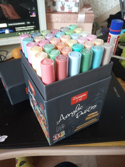 Набор акриловых маркеров GuangNa, 36 цветов, для рисования по дереву, стеклу, ткани, раскрасок и творчества Каменец-Подольский - изображение 4