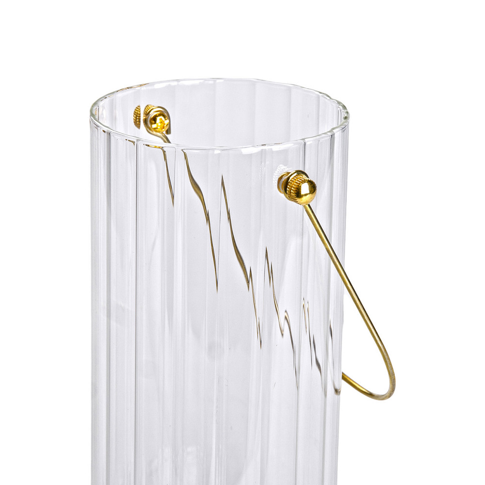 Yiwu Декоративна скляна ваза для квітів із ручкою 19,5 см. Коломия - фото 3