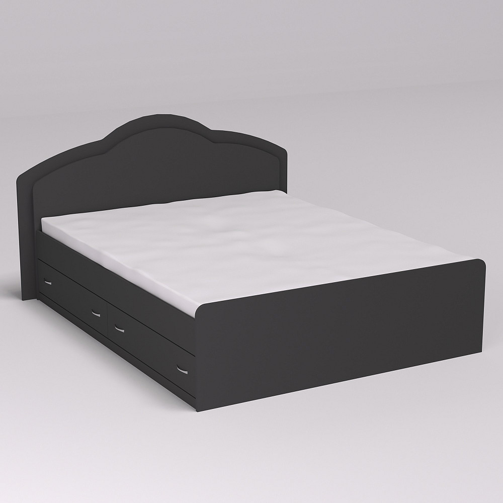 Кровать Диана двуспальная с 2-мя ящиками, Антрацит, 2048х1610х1030 Львов - изображение 2