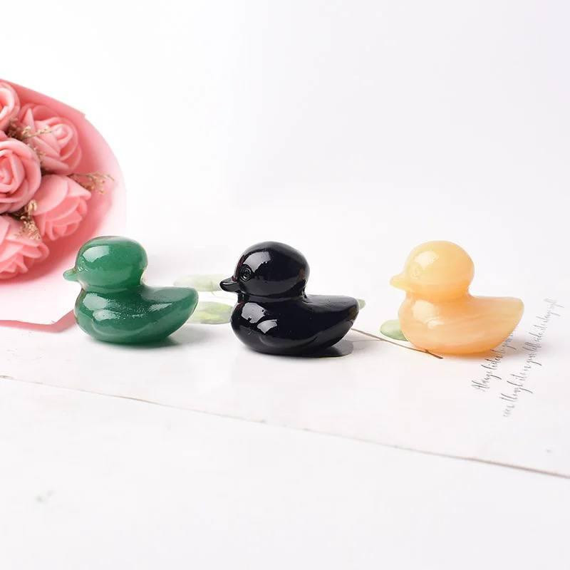 Міні-фігурка кришталевої качечки з натурального каменю чорного обсидіану 25 мм Київ - фото 4