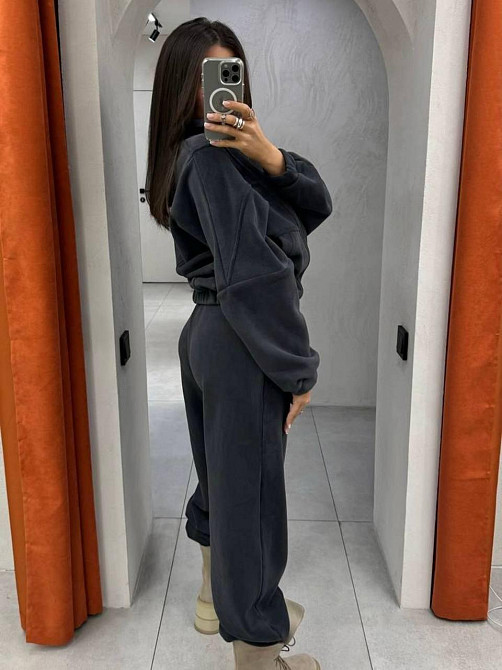 Жіночий стильний теплий флісовий костюм-двійка, двобічний фліс-полот, 42/44 Одеса - фото 2