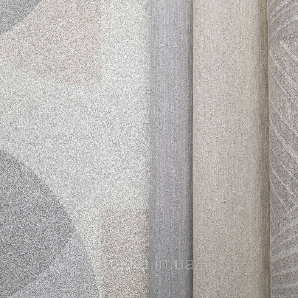 Шпалери метрові вінілові на флізелін дизайнерські Erismann Elle геометрія ромби кола сірий бежевий білий Київ - фото 2